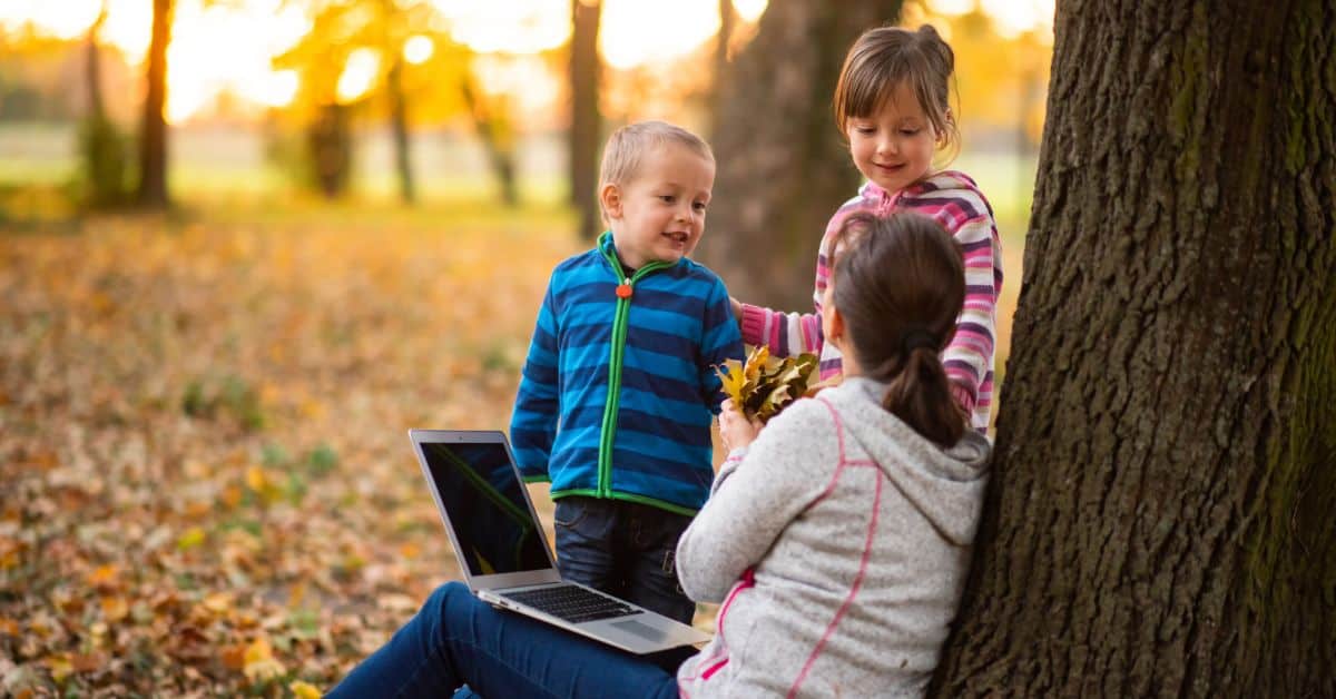 Creating outdoor play opportunities while working from home.